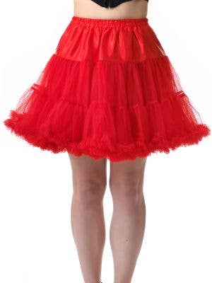 Plus Size Fluffy Red Petticoat for Women - Main Image