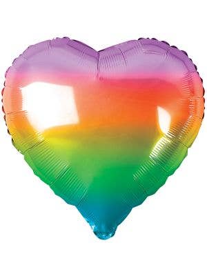 Image of Heart Shaped Rainbow 45cm Foil Balloon