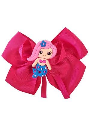 Image of Cute Hot Pink Mermaid Hair Bow Costume Accessory - Main Image