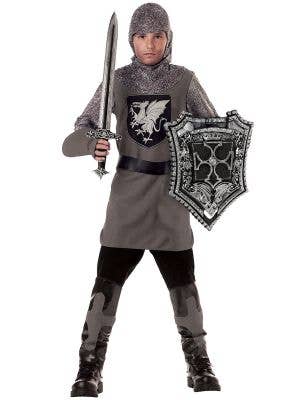 Boy's Medieval Knight Costume Dress Up Front View