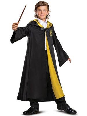 Deluxe Hooded Harry Potter Hufflepuff Robe Kid's Costume - Front Image