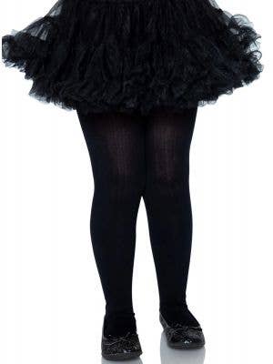 Girls Black Opaque Costume Tights Main Image