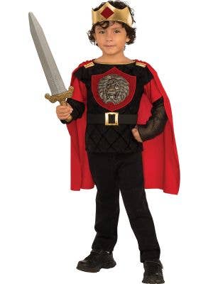 Boys Black and Red Medieval Knight Costume - Main Image