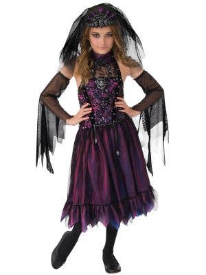 Girl's Purple and Black Gothic Princess Halloween Costume