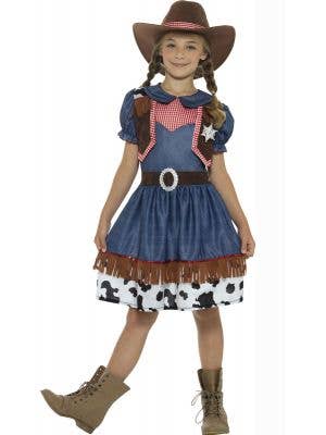 Texan Cowgirl Kids Book Week Fancy Dress Costume Front Image