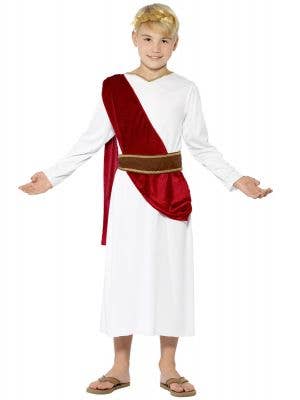 Julius Caesar Boy's Roman Toga Costume Front View
