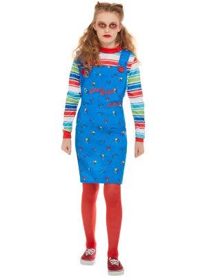 Chucky Doll Girls Halloween Fancy Dress Costume - Front Image