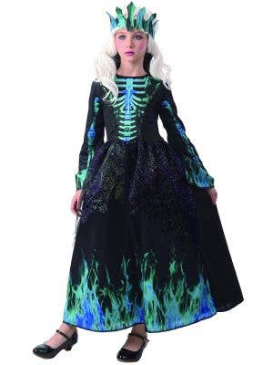 Skeleton Queen Neon Costume for Girls