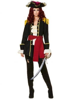 Deluxe Pirate Captain Womens Fancy Dress Costume