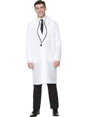 Mid Length White Doctor's Lab Coat Occupation Costume for Men - Main Image
