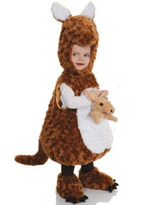 Image of Plush Brown Kids Big Belly Kangaroo Costume
