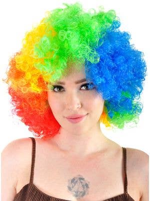 Image of Curly Rainbow Unisex Adults Afro Costume Wig