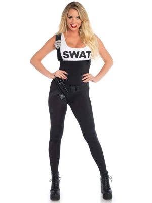Women's Sexy SWAT Officer Jumpsuit Costume Main Image