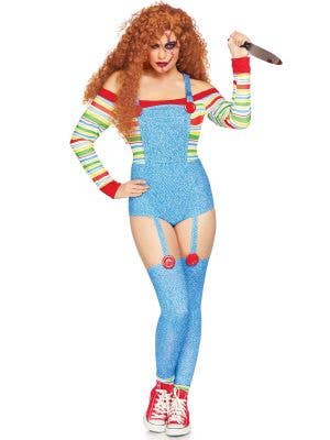 Women's Sexy Killer Doll Chucky Halloween Fancy Dress Costume View 1