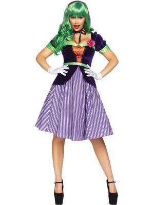 Comic Book Baddie Womens Retro Joker Costume