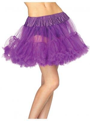Women's Purple Ruffled Thigh Length Costume Petticoat