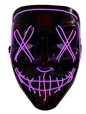 Image of Light Up Neon Pink Purge Mask Halloween Accessory - Main Image