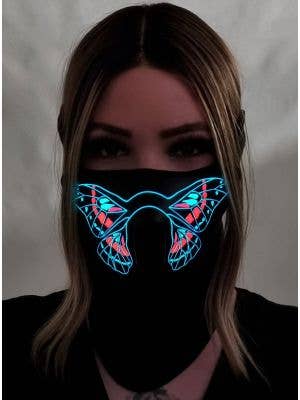 Image of Deluxe Sound Activated Butterfly Light Up Mask - Light Up Image
