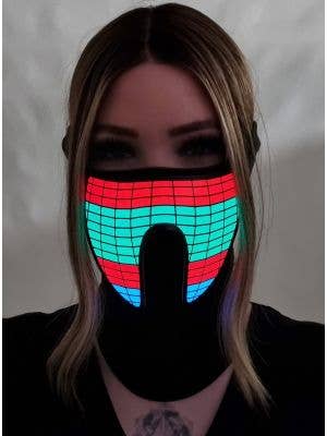 Image of Sound Activated Colourful Wave Light Up Mask - Light Up Image