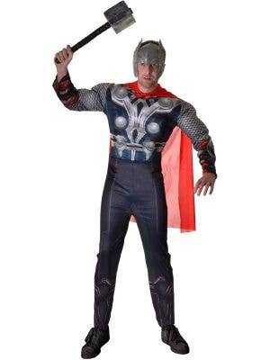 Image of Deluxe Men's Thor Superhero Fancy Dress Costume