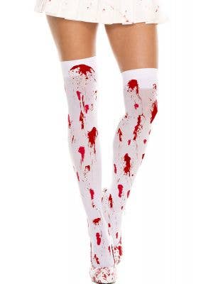 Blood Splattered Women's Halloween Thigh High Stockings