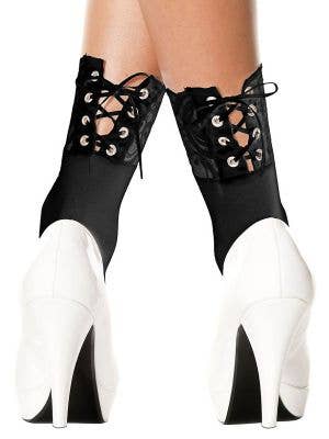 Black Fishnet Frill Ankle Socks Sexy Costume Accessory