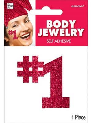 Image of Number 1 Red Glitter Body Sticker