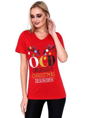 Image of Obsessive Christmas Disorder Womens Funny Christmas Shirt