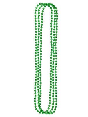 3 Strand Metallic Green Beaded Costume Necklace