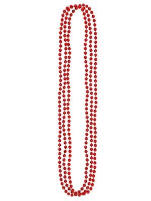 3 Strand Metallic Red Beaded Costume Necklace