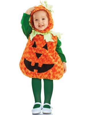 Image of Plush Orange Pumpkin Kids Big Belly Costume