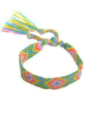 Image of Pastel Rainbow Braided 1970's Hippie Costume Bracelet