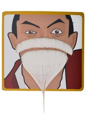 Image of Stick-On White Costume Moustache and Beard Set - Main Image