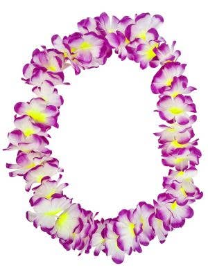Image of Tropical Purple and Yellow Hawaiian Flower Costume Lei