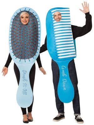 Blue Brush and Comb Couples Costume for Adults - Main Image