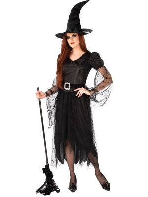 Women's Tattered Black Witch Halloween Costume