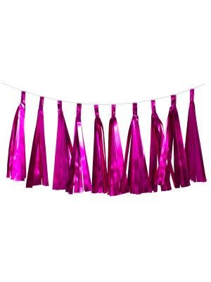 Image of Satin Metallic Hot Pink 9 Pack 35cm Of Decorative Tassels
