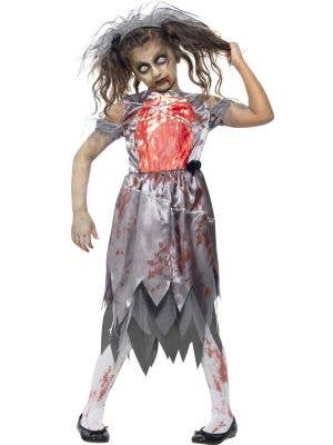 Zombie Bride Girl's Halloween Fancy Dress Costume Front