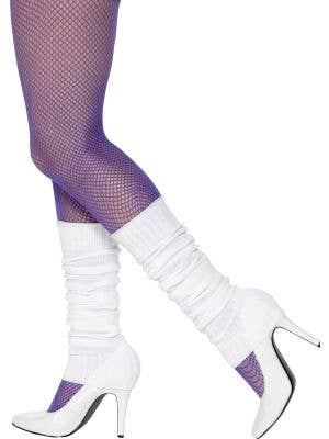 80s Fashiom Women's White 1980's Costume Leg Warmers - Main Image
