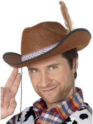 Men's Texan Brown Cowboy Costume Acessory Hat