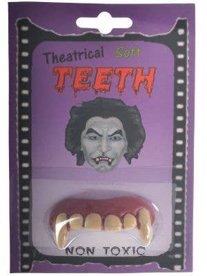 Image of Fake Rubber Vampire Fangs Halloween Costume Accessory - Main Image