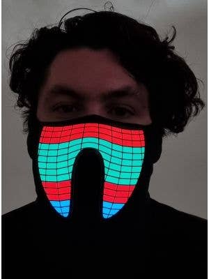 Image of Colourful Wave Sound Activated Light Up Mask - Main Image