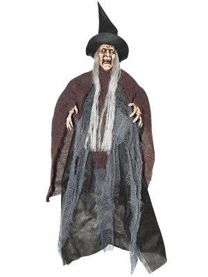 Brown and Grey Hanging Tattered Witch Halloween Decoration