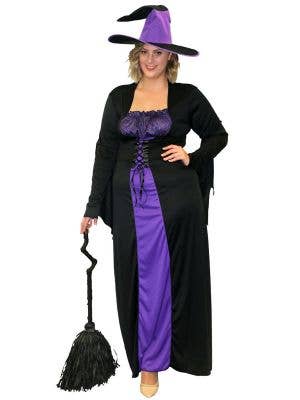 Plus Size Black and Purple Witch Halloween Costume