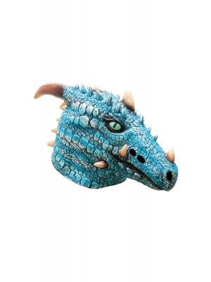 Ice dragon adults blue latex dragon mask costume accessory sewida - main image