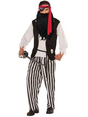 Mens Classic Black and White Pirate Costume