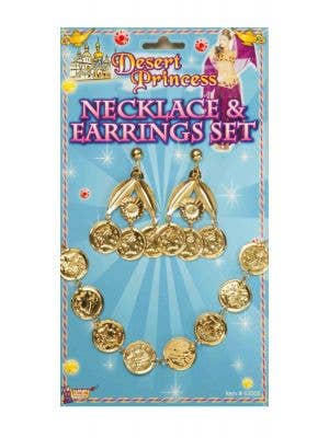 Gypsy Princess Cold Coins Necklace and Earrings Fancy Dress Accessory Set