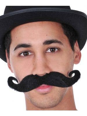Novelty Stick On Black Faux Hair Ringmaster Costume Moustache