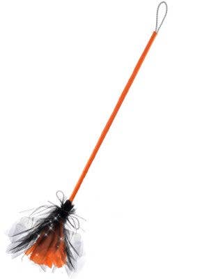 Black and Orange Glitter Witches Broom Stick