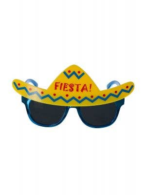 Novelty Blue Frame Mexican Fiesta Sombrero Costume Glasses - View 1